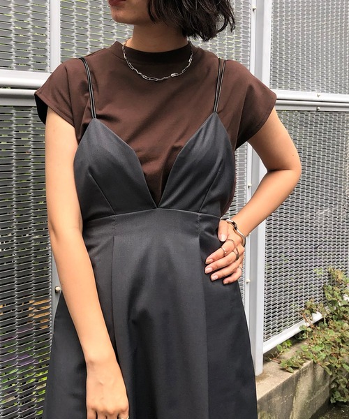 &g'aime(アンジェム)の「【&g'aime】フレンチスリーブハイネックトップス(Tシャツ/カットソー・レディース・ホワイト/ブラック/ベージュ/ブラウン・FREE)」の15枚目の写真