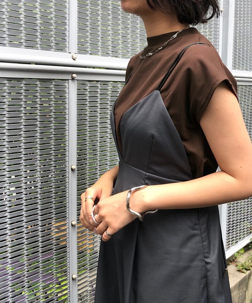 &g'aime(アンジェム)の「【&g'aime】フレンチスリーブハイネックトップス(Tシャツ/カットソー・レディース・ホワイト/ブラック/ベージュ/ブラウン・FREE)」の21枚目の写真