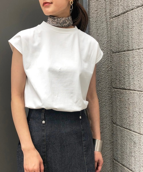 &g'aime(アンジェム)の「【&g'aime】フレンチスリーブハイネックトップス(Tシャツ/カットソー・レディース・ホワイト/ブラック/ベージュ/ブラウン・FREE)」の17枚目の写真