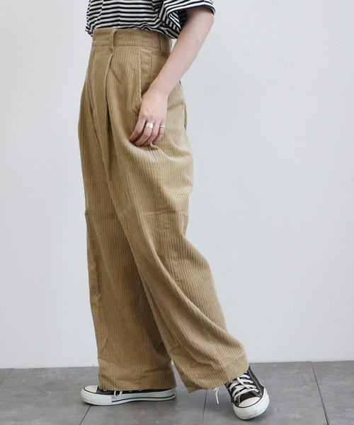 AMERICAN HOLIC（アメリカンホリック）の「親子コールワイドパンツ　〇＊（その他パンツ・レディース・アイボリー/ベージュ/ブラウン/ネイビー・SMALL/MEDIUM/LARGE）」の5枚目の写真