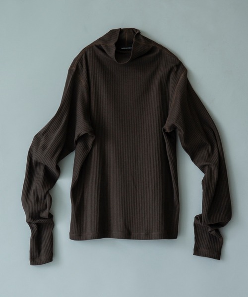 AMERICAN HOLIC（アメリカンホリック）の「ロングスリーブタートルカットプルオーバー　＊（Tシャツ/カットソー・レディース・ライトグレー/ブラック/ブラウン/オフホワイト/アイボリー・MEDIUM/LARGE）」の5枚目の写真