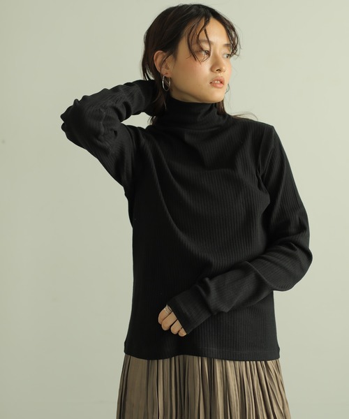 AMERICAN HOLIC（アメリカンホリック）の「ロングスリーブタートルカットプルオーバー　＊（Tシャツ/カットソー・レディース・ライトグレー/ブラック/ブラウン/オフホワイト/アイボリー・MEDIUM/LARGE）」の12枚目の写真