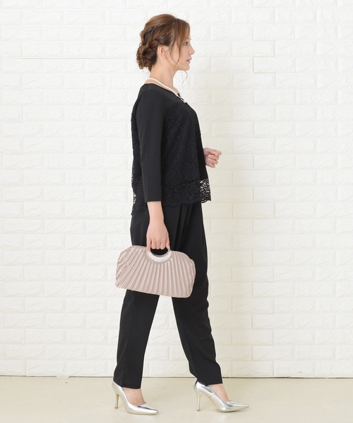 Lace Ladies（レースレディース）の「レース切り替え七分袖パンツドレスセットアップ（その他パンツ・レディース・グレー/ブラック/ネイビー・XL/L/M/XXL/S）」の5枚目の写真