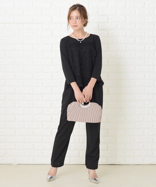 Lace Ladies（レースレディース）の「レース切り替え七分袖パンツドレスセットアップ（その他パンツ・レディース・グレー/ブラック/ネイビー・XL/L/M/XXL/S）」の8枚目の写真