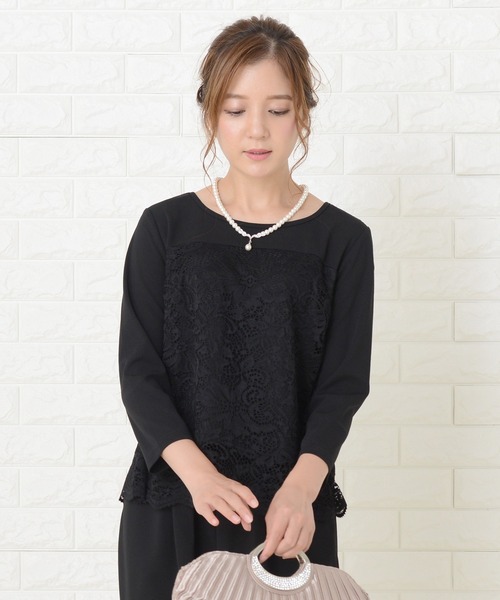 Lace Ladies（レースレディース）の「レース切り替え七分袖パンツドレスセットアップ（その他パンツ・レディース・グレー/ブラック/ネイビー・XL/L/M/XXL/S）」の9枚目の写真