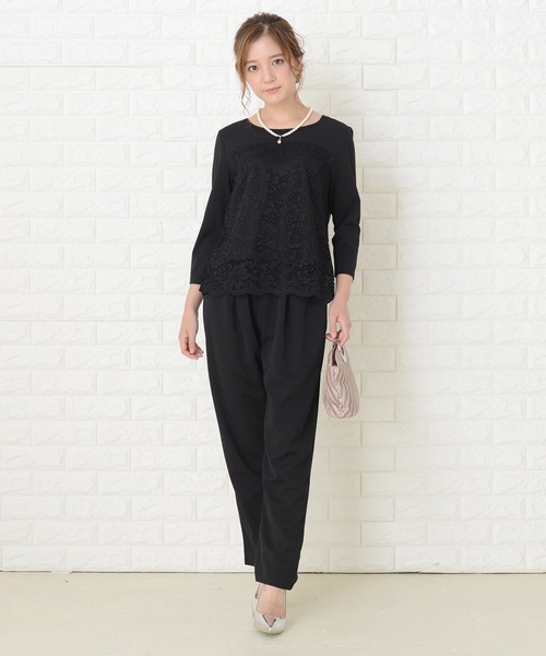 Lace Ladies（レースレディース）の「レース切り替え七分袖パンツドレスセットアップ（その他パンツ・レディース・グレー/ブラック/ネイビー・XL/L/M/XXL/S）」の10枚目の写真