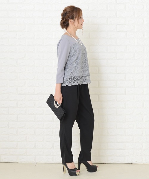 Lace Ladies（レースレディース）の「レース切り替え七分袖パンツドレスセットアップ（その他パンツ・レディース・グレー/ブラック/ネイビー・XL/L/M/XXL/S）」の12枚目の写真