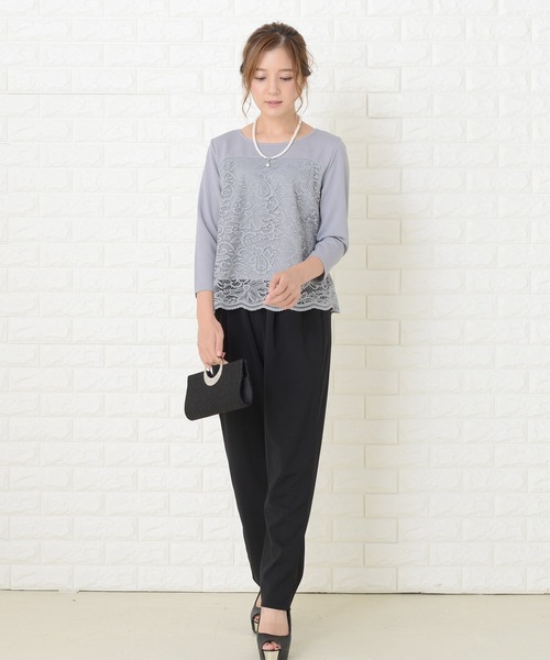 Lace Ladies（レースレディース）の「レース切り替え七分袖パンツドレスセットアップ（その他パンツ・レディース・グレー/ブラック/ネイビー・XL/L/M/XXL/S）」の15枚目の写真