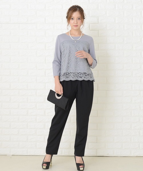 Lace Ladies（レースレディース）の「レース切り替え七分袖パンツドレスセットアップ（その他パンツ・レディース・グレー/ブラック/ネイビー・XL/L/M/XXL/S）」の17枚目の写真