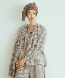 siiwa（シーワ）の「siiwa リネンストライプギャザープル