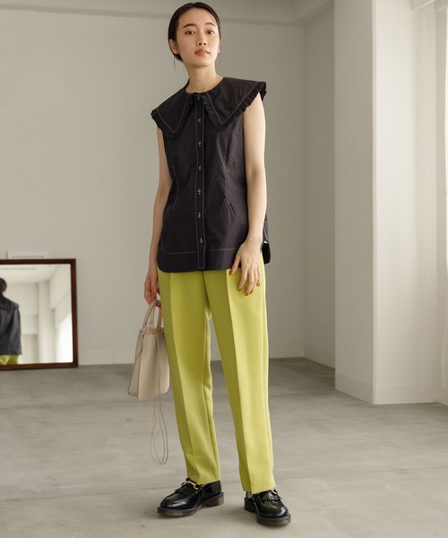 ADAM ET ROPE'（アダムエロペ）の「【GANNI】Cotton Poplin Blouse（シャツ/ブラウス・レディース・ブラック・1）」の5枚目の写真