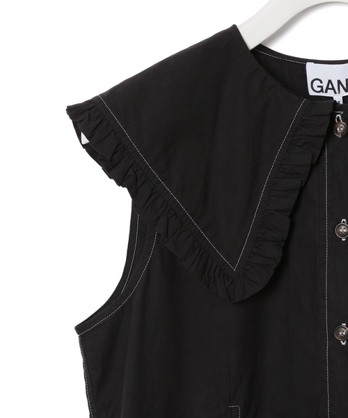 ADAM ET ROPE'（アダムエロペ）の「【GANNI】Cotton Poplin Blouse（シャツ/ブラウス・レディース・ブラック・1）」の7枚目の写真