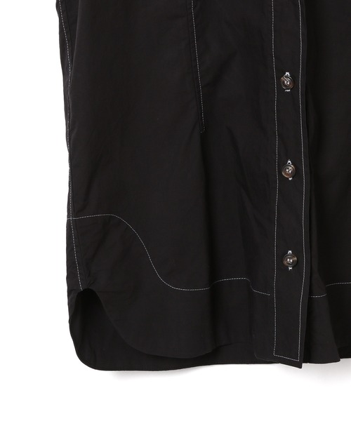 ADAM ET ROPE'（アダムエロペ）の「【GANNI】Cotton Poplin Blouse（シャツ/ブラウス・レディース・ブラック・1）」の10枚目の写真