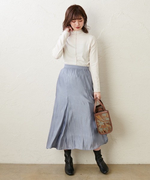 natural couture(ナチュラルクチュール)の「ほんのりシアーカットタートル(Tシャツ/カットソー・レディース・ブラック/ベージュ/グレー/アイボリー・FREE)」の11枚目の写真