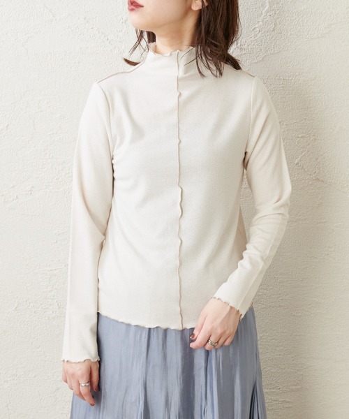 natural couture(ナチュラルクチュール)の「ほんのりシアーカットタートル(Tシャツ/カットソー・レディース・ブラック/ベージュ/グレー/アイボリー・FREE)」の22枚目の写真