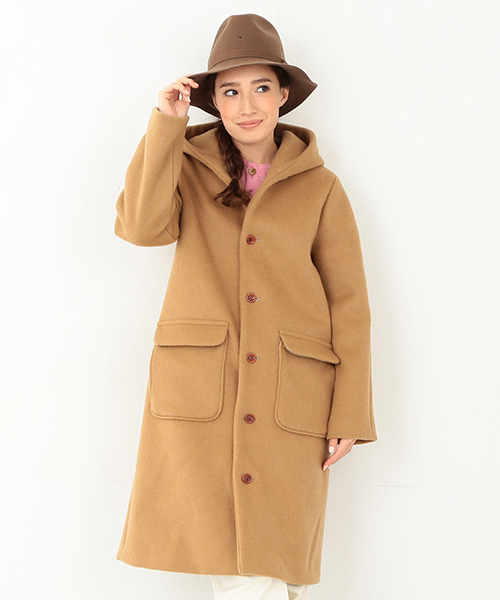 BEAMS BOY（ビームスボーイ）の「BEAMS BOY / WOOL ビーバーフードコート14FW （その他アウター・レディース・チャコールグレー/ベージュ/ネイビー・ONE SIZE）」の15枚目の写真