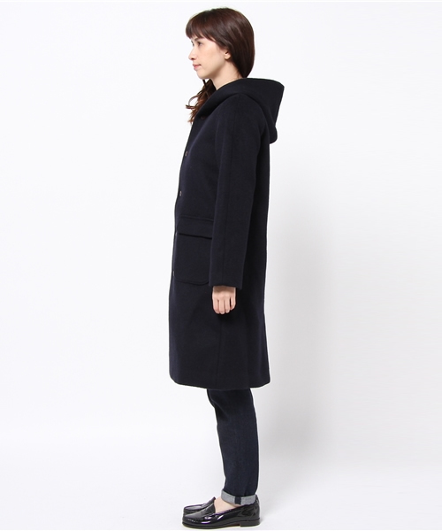 BEAMS BOY（ビームスボーイ）の「BEAMS BOY / WOOL ビーバーフードコート14FW （その他アウター・レディース・チャコールグレー/ベージュ/ネイビー・ONE SIZE）」の5枚目の写真