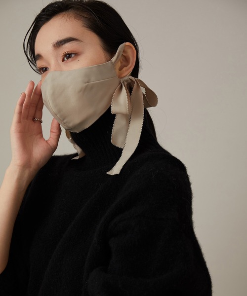 troisiemeCHACO（トロワズィエムチャコ）の「【トロワズィエムチャコ】リボンマスク（その他・レディース・ブラック/グレー系その他/クリーム/サックスブルー/ダークブラウン・FREE）」の3枚目の写真