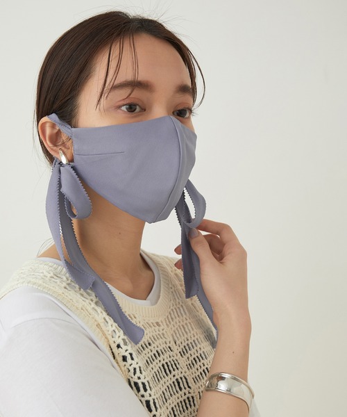 troisiemeCHACO（トロワズィエムチャコ）の「【トロワズィエムチャコ】リボンマスク（その他・レディース・ブラック/グレー系その他/クリーム/サックスブルー/ダークブラウン・FREE）」の5枚目の写真