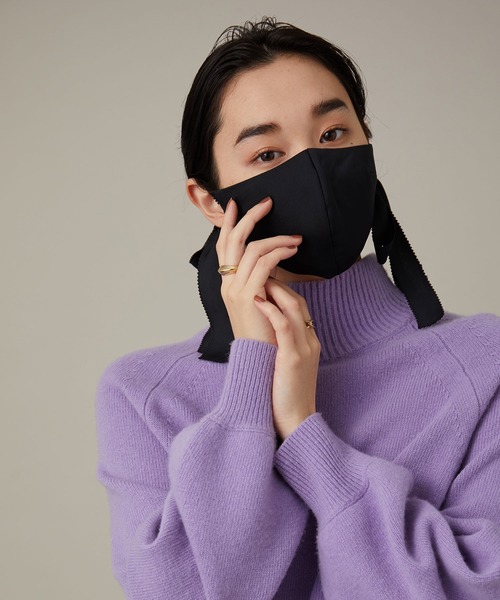 troisiemeCHACO（トロワズィエムチャコ）の「【トロワズィエムチャコ】リボンマスク（その他・レディース・ブラック/グレー系その他/クリーム/サックスブルー/ダークブラウン・FREE）」の2枚目の写真