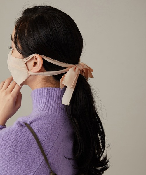 troisiemeCHACO（トロワズィエムチャコ）の「【トロワズィエムチャコ】リボンマスク（その他・レディース・ブラック/グレー系その他/クリーム/サックスブルー/ダークブラウン・FREE）」の15枚目の写真