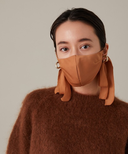 troisiemeCHACO（トロワズィエムチャコ）の「【トロワズィエムチャコ】リボンマスク（その他・レディース・ブラック/グレー系その他/クリーム/サックスブルー/ダークブラウン・FREE）」の6枚目の写真
