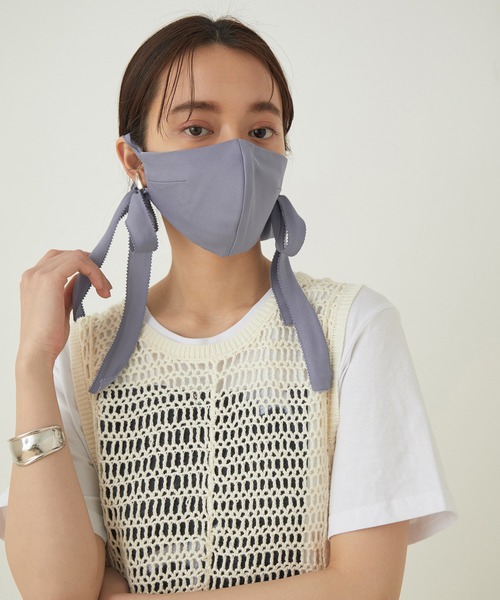 troisiemeCHACO（トロワズィエムチャコ）の「【トロワズィエムチャコ】リボンマスク（その他・レディース・ブラック/グレー系その他/クリーム/サックスブルー/ダークブラウン・FREE）」の17枚目の写真