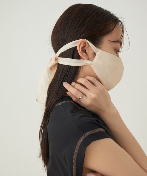 troisiemeCHACO（トロワズィエムチャコ）の「【トロワズィエムチャコ】リボンマスク（その他・レディース・ブラック/グレー系その他/クリーム/サックスブルー/ダークブラウン・FREE）」の18枚目の写真