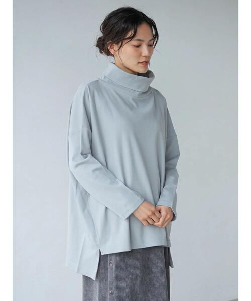 AMERICAN HOLIC（アメリカンホリック）の「オフタートルカットチュニック（Tシャツ/カットソー・レディース・モカ/サックスブルー/チャコールグレー/アイボリー・FREE）」の14枚目の写真
