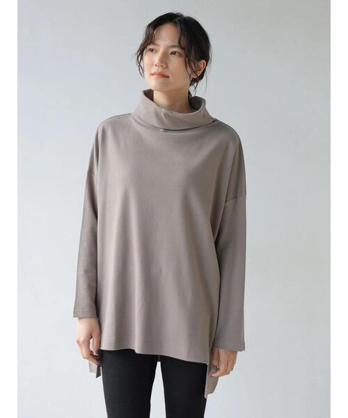 AMERICAN HOLIC（アメリカンホリック）の「オフタートルカットチュニック（Tシャツ/カットソー・レディース・モカ/サックスブルー/チャコールグレー/アイボリー・FREE）」の15枚目の写真