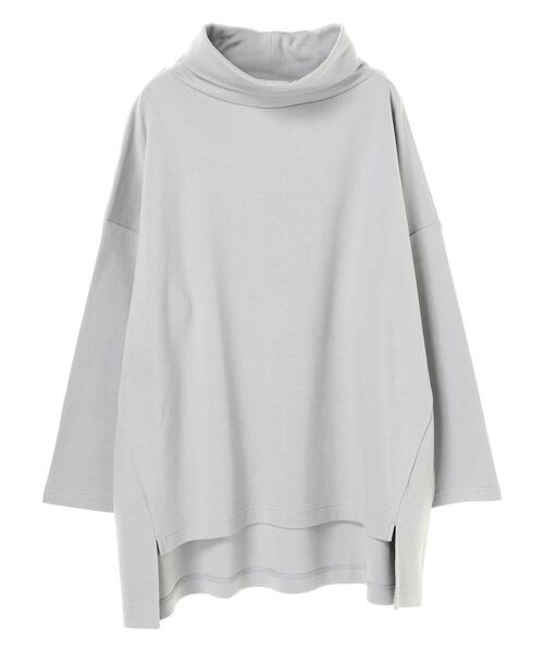 AMERICAN HOLIC（アメリカンホリック）の「オフタートルカットチュニック（Tシャツ/カットソー・レディース・モカ/サックスブルー/チャコールグレー/アイボリー・FREE）」の10枚目の写真