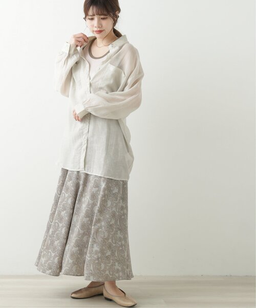 RAY CASSIN（レイカズン）の「バックレースアップペイズリースカート（スカート・レディース・ベージュ/キナリ/ブルー・FREE）」の18枚目の写真