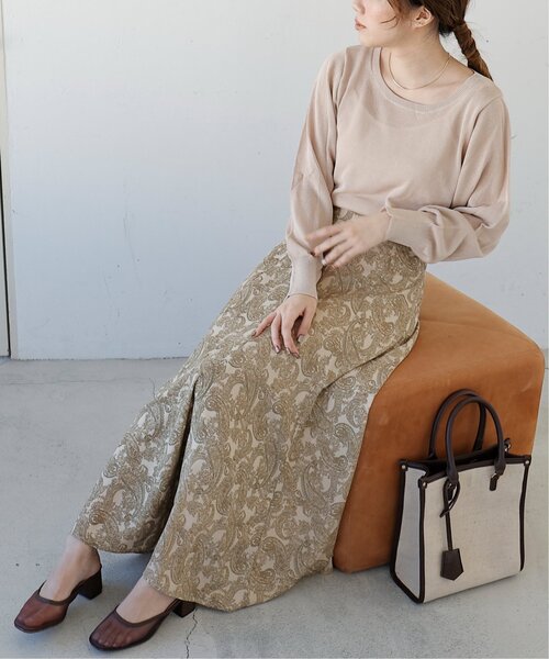 RAY CASSIN（レイカズン）の「バックレースアップペイズリースカート（スカート・レディース・ベージュ/キナリ/ブルー・FREE）」の12枚目の写真