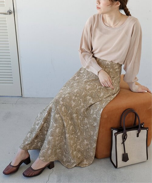 RAY CASSIN（レイカズン）の「バックレースアップペイズリースカート（スカート・レディース・ベージュ/キナリ/ブルー・FREE）」の15枚目の写真