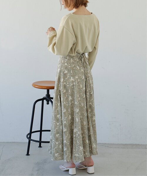 RAY CASSIN（レイカズン）の「バックレースアップペイズリースカート（スカート・レディース・ベージュ/キナリ/ブルー・FREE）」の11枚目の写真