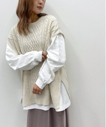 apres jour mignon | ケーブルニットベスト【ZOZOTOWN限定アイテム】(ベスト)