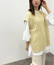 apres jour mignon | ケーブルニットベスト【ZOZOTOWN限定アイテム】(ベスト)