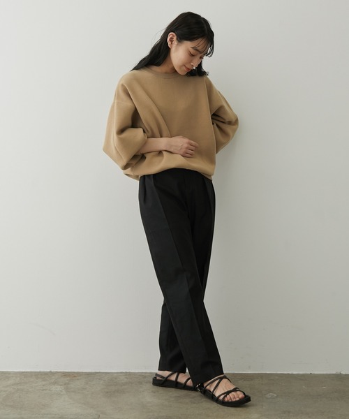 SALON adam et rope'（サロン アダム エ ロペ）の「バックベルト付き麻混タックパンツ（その他パンツ・レディース・ブラック/ベージュ/ライトグリーン・M/S）」の17枚目の写真