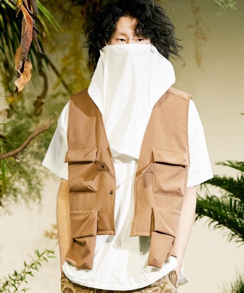 REMI RELIEF(レミレリーフ)の「REMI RELIEF/レミレリーフ ポケッタブルベスト vest メンズ 夏物 夏服(ベスト・メンズ・ベージュ/ブラウン・M/L/XL)」の5枚目の写真