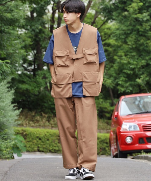 REMI RELIEF(レミレリーフ)の「REMI RELIEF/レミレリーフ ポケッタブルベスト vest メンズ 夏物 夏服(ベスト・メンズ・ベージュ/ブラウン・M/L/XL)」の16枚目の写真