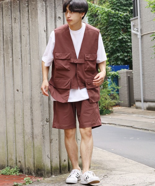 REMI RELIEF(レミレリーフ)の「REMI RELIEF/レミレリーフ ポケッタブルベスト vest メンズ 夏物 夏服(ベスト・メンズ・ベージュ/ブラウン・M/L/XL)」の14枚目の写真