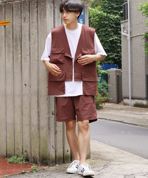 REMI RELIEF(レミレリーフ)の「REMI RELIEF/レミレリーフ ポケッタブルベスト vest メンズ 夏物 夏服(ベスト・メンズ・ベージュ/ブラウン・M/L/XL)」の15枚目の写真