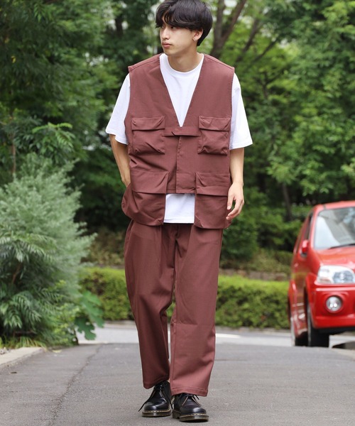 REMI RELIEF(レミレリーフ)の「REMI RELIEF/レミレリーフ ポケッタブルベスト vest メンズ 夏物 夏服(ベスト・メンズ・ベージュ/ブラウン・M/L/XL)」の12枚目の写真