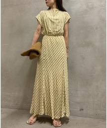 Mila Owen | フレンチスリーブ衿ドレープワンピース(ワンピース)