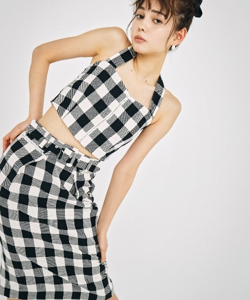 REDYAZEL（レディアゼル）の「オリジナルギンガムホルタービスチェ（その他トップス・レディース・パープル/レッド/オフホワイト・SMALL/MEDIUM）」の13枚目の写真