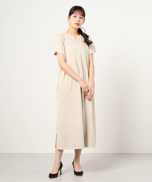 MANASTASH（マナスタッシュ）の「MANASTASH/マナスタッシュ　W-s PIGMENT SKIPPER DRESS（ワンピース・レディース・サンドベージュ/ライトブルー/ブラック・MEDIUM）」の3枚目の写真