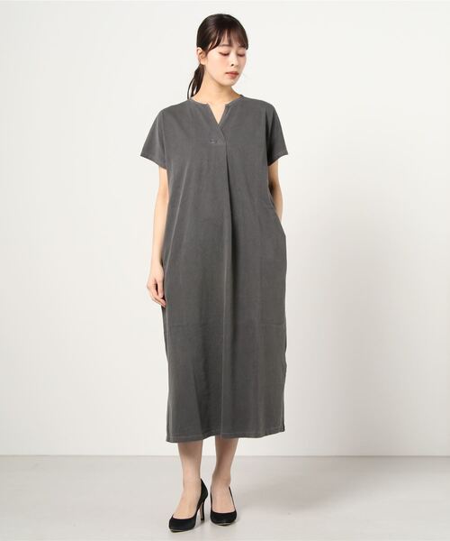 MANASTASH（マナスタッシュ）の「MANASTASH/マナスタッシュ　W-s PIGMENT SKIPPER DRESS（ワンピース・レディース・サンドベージュ/ライトブルー/ブラック・MEDIUM）」の2枚目の写真