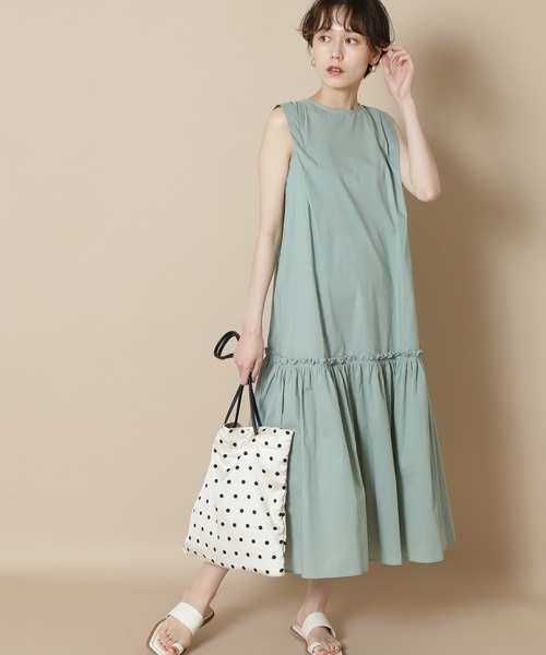 N.（N. Natural Beauty Basic）（エヌエヌナチュラルビューティーベーシック）の「◆コットンローンギャザーホールワンピース（ワンピース・レディース・チャコールグレー/ライトグリーン/レッド・MEDIUM）」の17枚目の写真