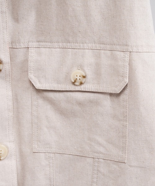 natural couture（ナチュラルクチュール）の「綿麻ノーカラーショートブルゾン（ブルゾン・レディース・カーキ/サックスブルー/ライトベージュ/オフホワイト・FREE）」の20枚目の写真