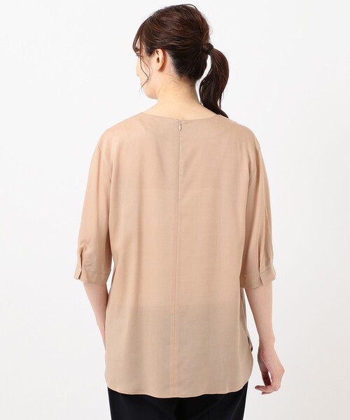 J.PRESS(ジェイプレス)の「【洗える】キュプラローン ノーカラー ブラウス(シャツ/ブラウス・レディース・ピンク系・T13/T15)」の6枚目の写真